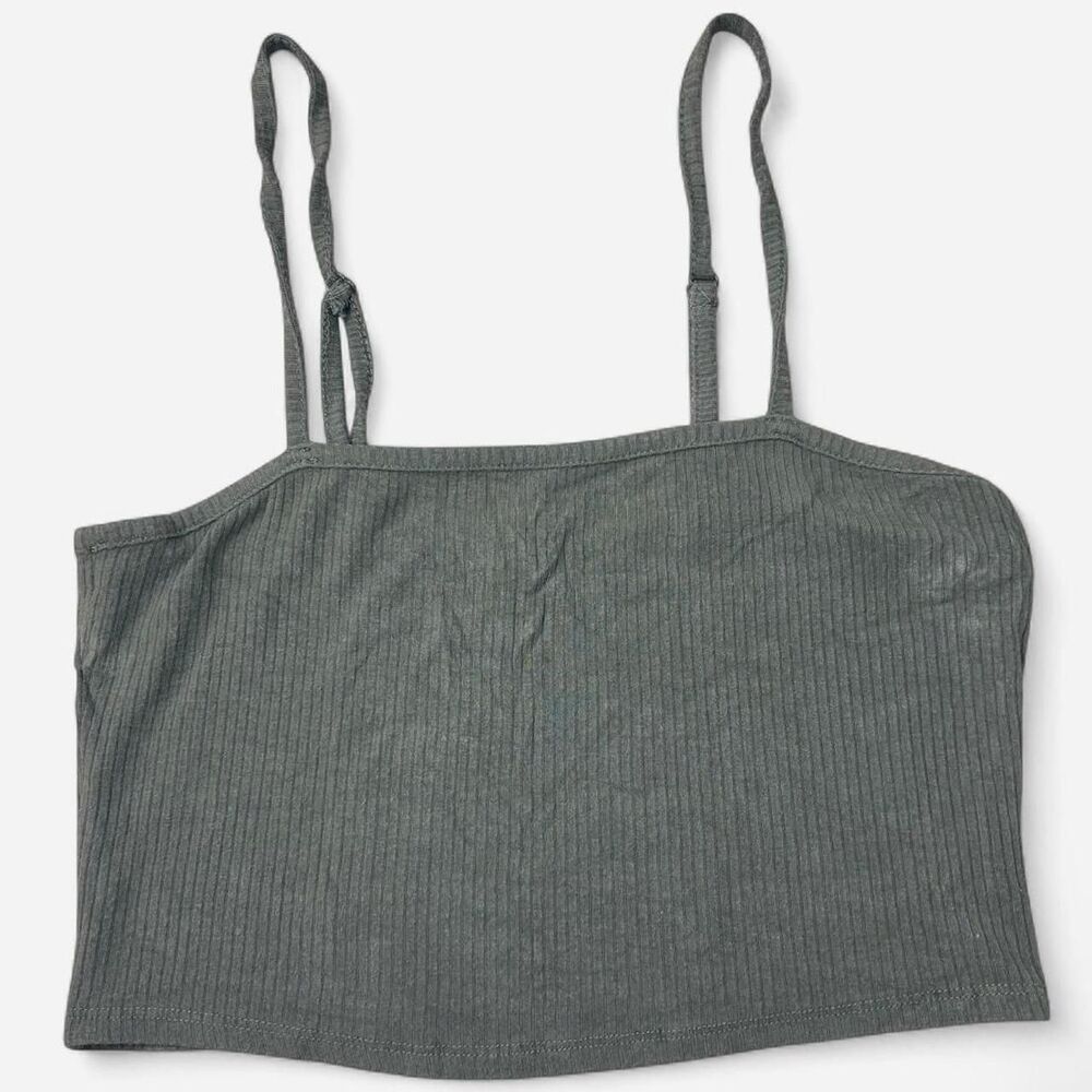 Bozzolo Women's Grey and Green Crop-top - Picture 1 of 5